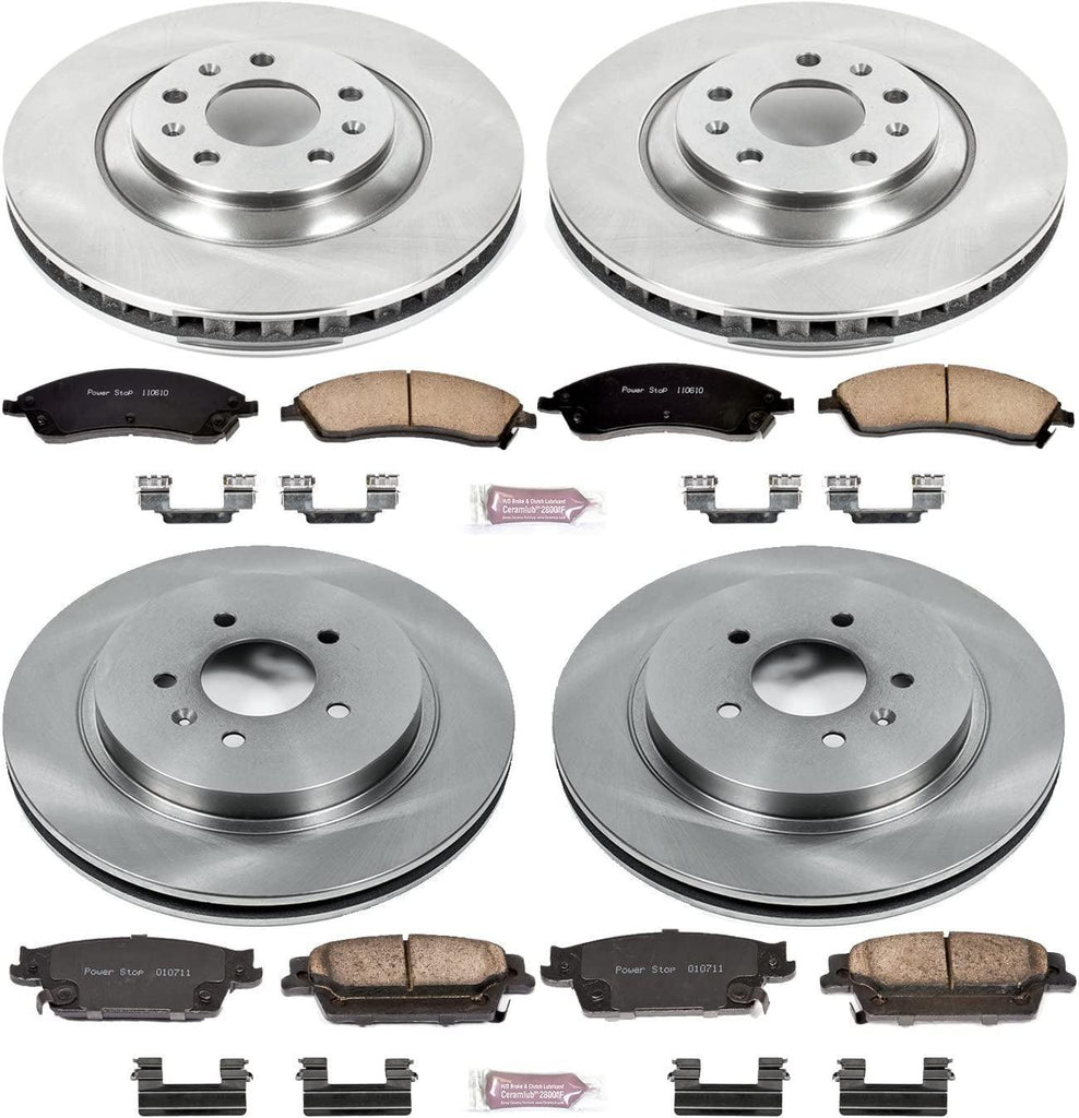 KOE2875 Autospecialty Front and Rear Replacement Brake Kit-Oe Brake Rotors & Ceramic Brake Pads