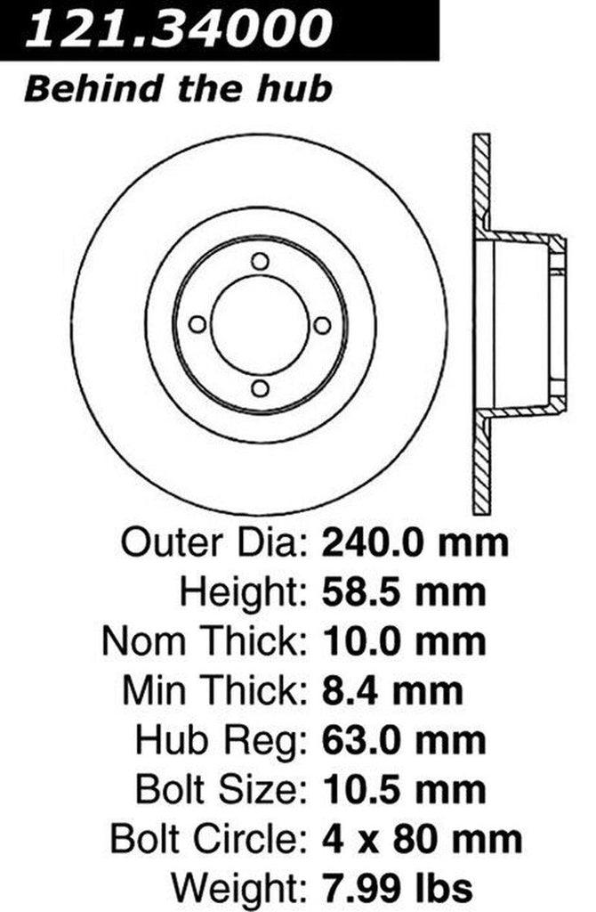Centric Front Disc Brake Rotor for BMW (121.34000)