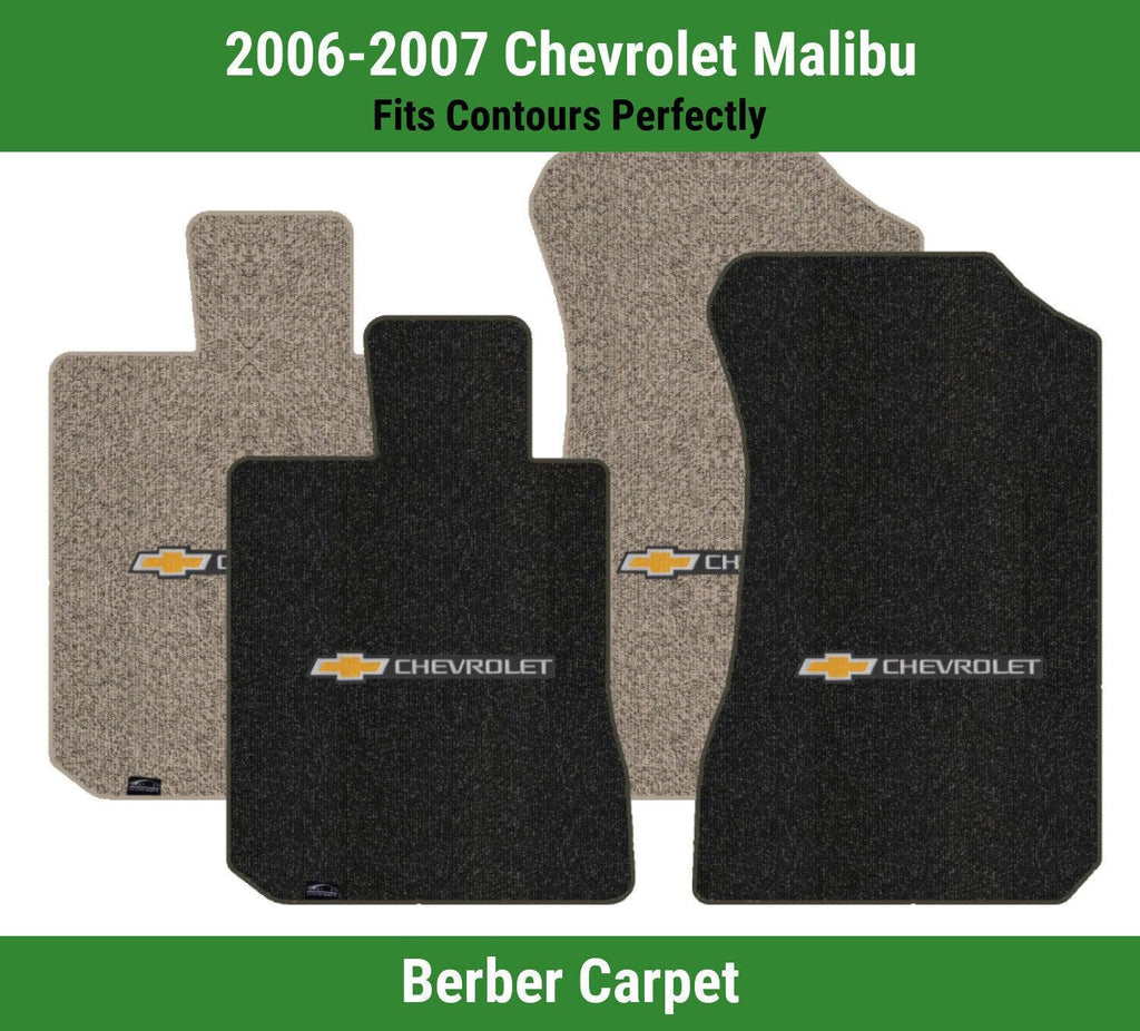 Lloyd Berber Front Carpet Mats for '06-07 Chevy Malibu W/Chevy Bowtie & Word