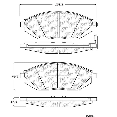 Centric Front Disc Brake Pad for Beat, Sonic, Spark, Spark Classic (102.15900)