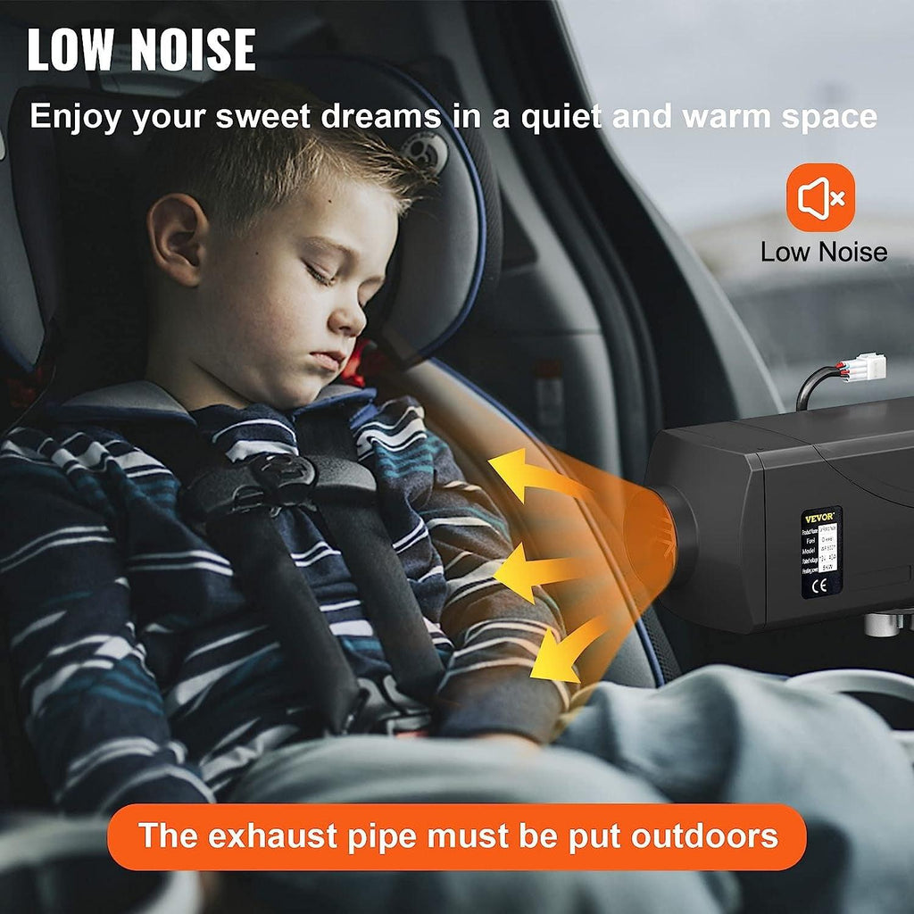 5KW Diesel Air Heater 12V Diesel Parking Heater Double Mufflers Diesel Heater 5000W with Knob Switch for RV Bus Car Motorhome Boats