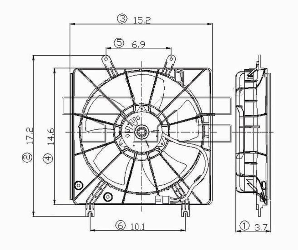 TYC Engine Cooling Fan Assembly for 03-07 Accord 600690