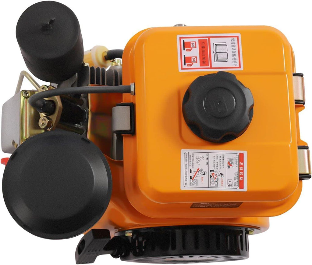 3000RPM 3HP Diesel Engine, 196CC 4 Stroke Single Cylinder Air Cooling Diesel Engine Manual Recoil Start System Diesel Motor
