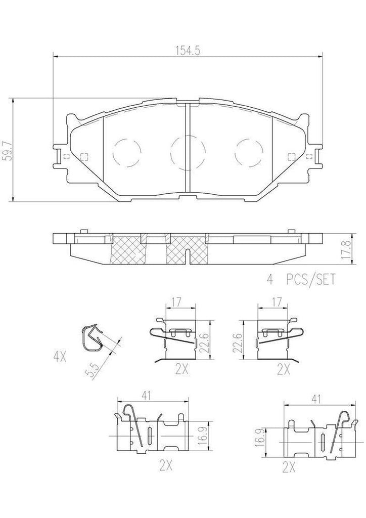 Brembo Front Disc Brake Pad Set for 06-15 IS250 (P83074N)