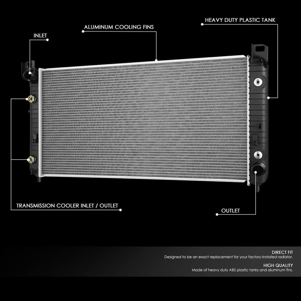 OEM-RA-2948 2-Row Aluminum Core Radiator Compatible with 03-06 Silverado/Sierra 2500 HD 8.1L,37-13/16" W X 19-5/8" H X 2-3/16" D,1-9/16" Inlet / 1-13/16" Outlet