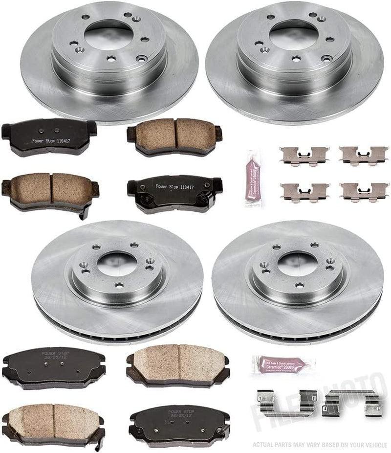 KOE4443 Autospecialty Front and Rear Replacement Brake Kit-Oe Brake Rotors & Ceramic Brake Pads