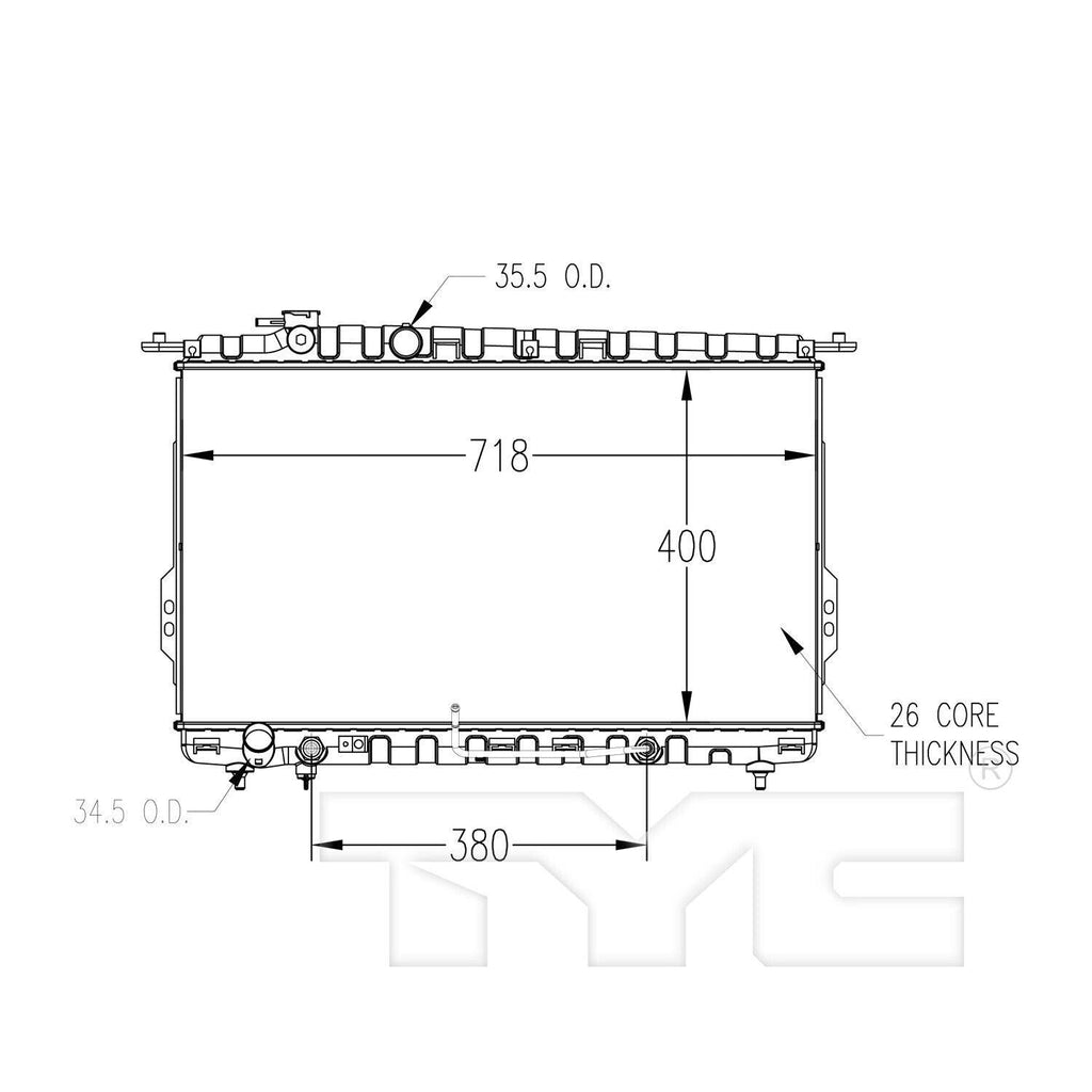 TYC Radiator for 04-06 Amanti 2790