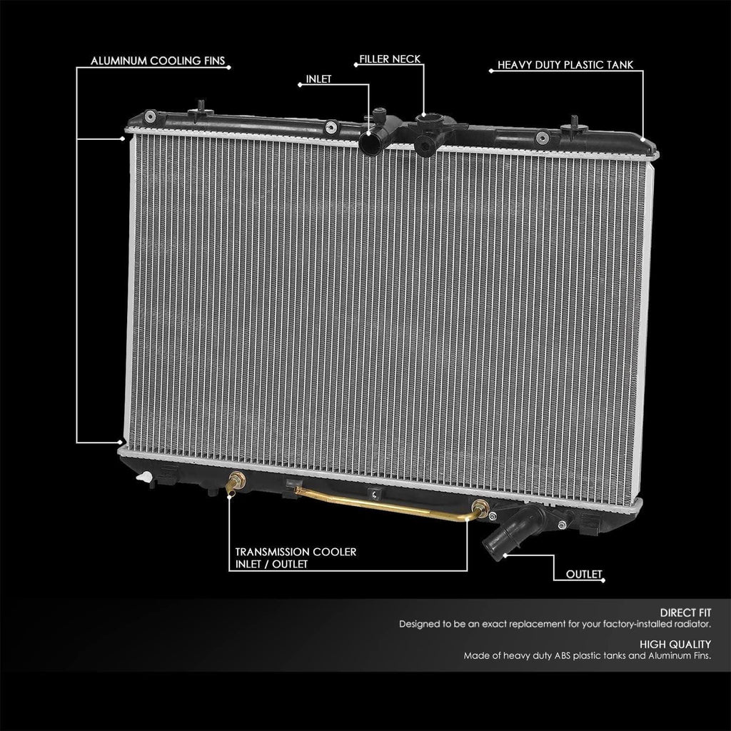 OEM-RA-13122 OE Style 1-Row Aluminum Cooling Radiator Compatible with 2009-2013 Highlander 2.7L Japan Built Models