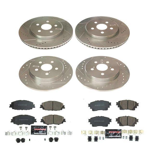 Power Stop Front and Rear Ceramic Brake Pad and Drilled & Slotted Rotor Kit K8362
