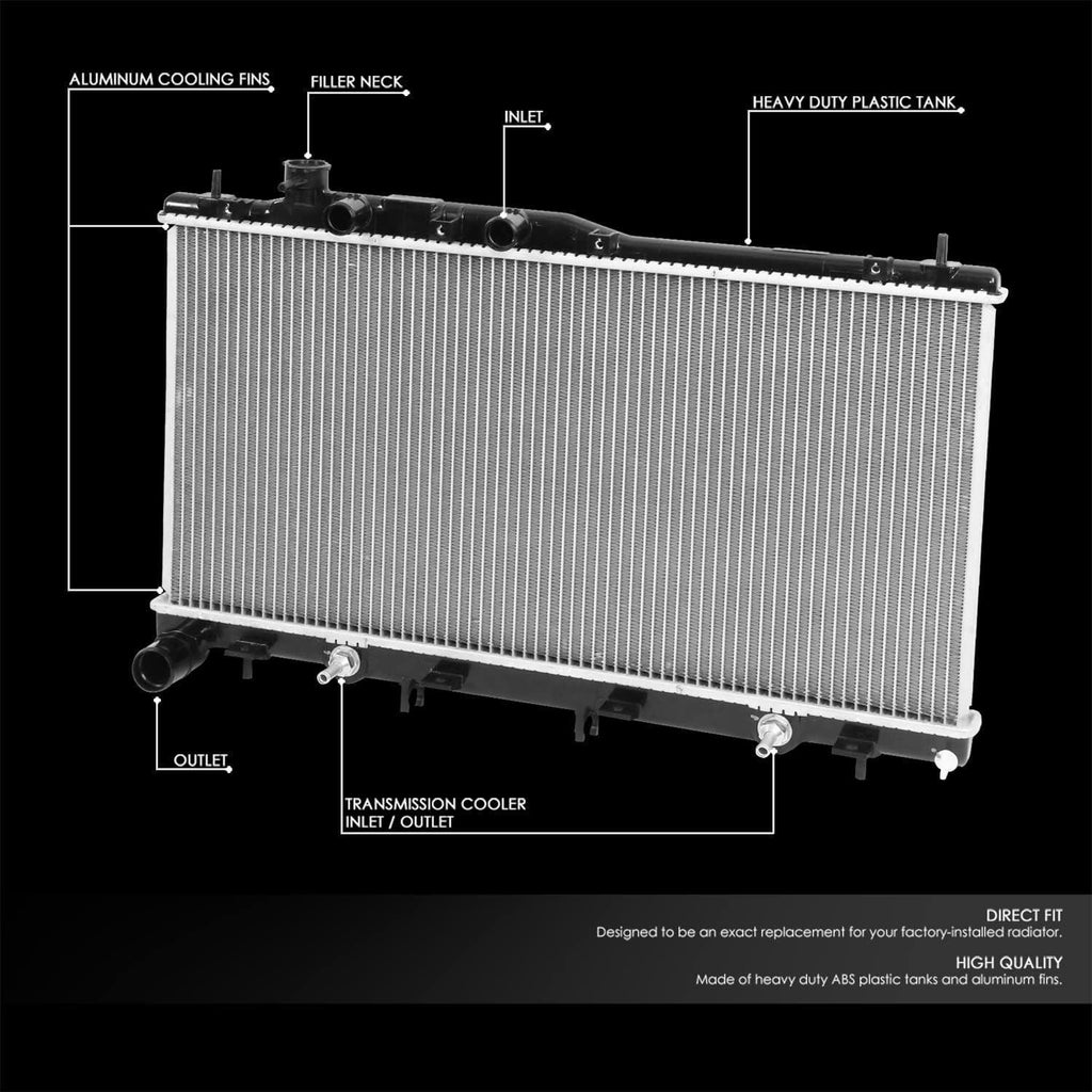 OEM-RA-2779 1-Row Aluminum Core Radiator Compatible with 2008-2009 Legacy,27-1/16" W X 13-3/4" H X 5/8" D,1-1/8" Inlet / 1-9/16" Outlet