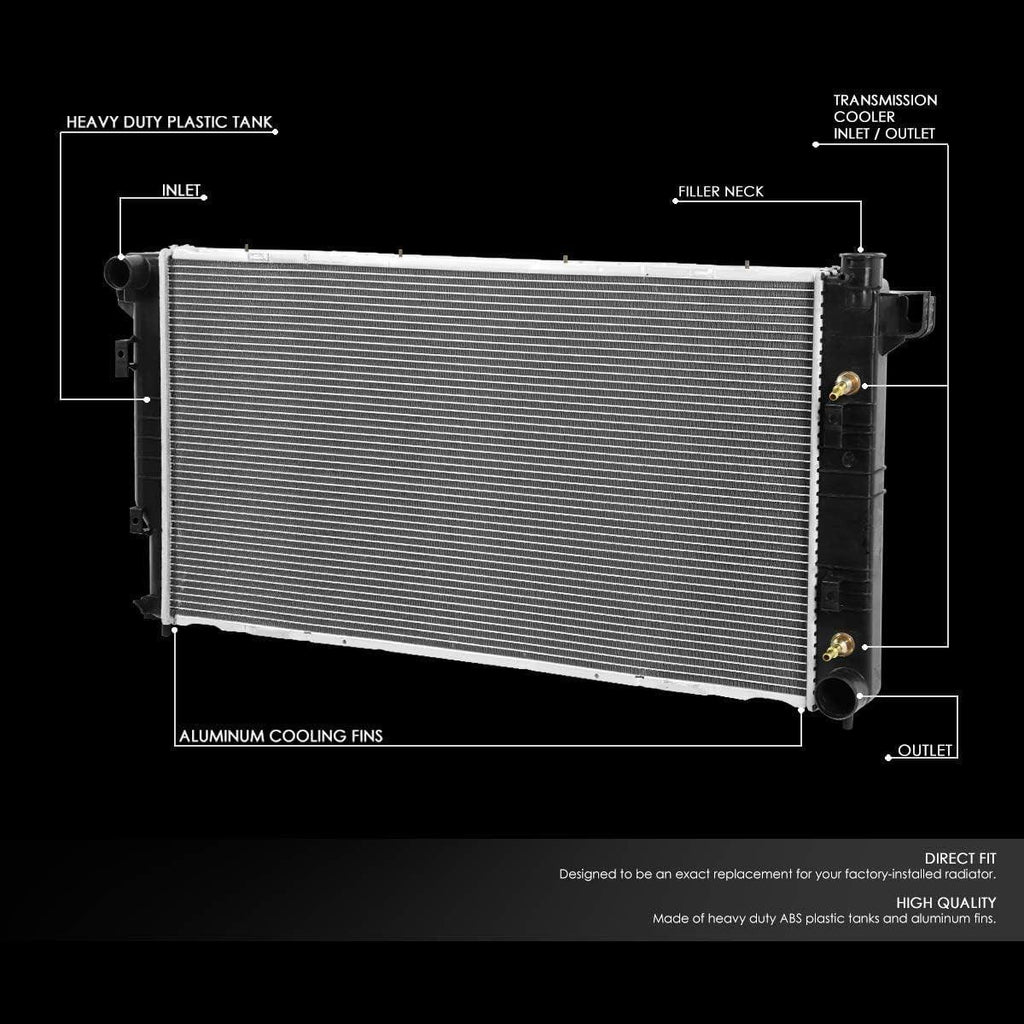 OEM-RA-1555 OE Style Bolt-On Aluminum Core Radiator Compatible with 94-02 Dodge Ram 2500 3500 8.0 AT, 35-15/16" W X 19-7/16" H X 2-1/4" D,1-3/4" Inlet / 2" Outlet