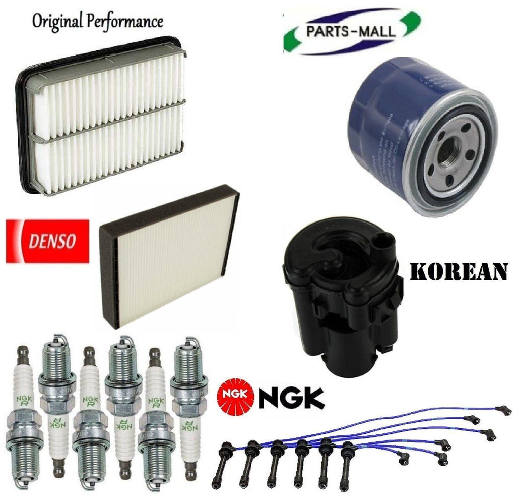 Tune up Kit Filters Wire Set & Spark Plugs for Hyundai Santa Fe 2.4L; 2.7L 01-03