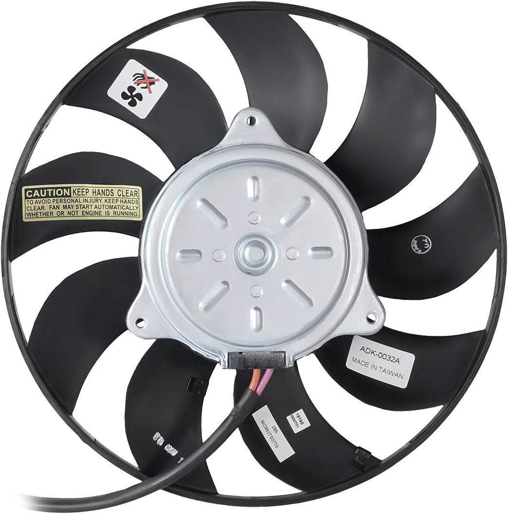 OEM-RF-0296 Factory Style Radiator Cooling Fan Assembly Cooling Efficiency Improved Direct Replacement [Compatible with 2002-2008 A4 Fits 1. 8T 2. 0T & Quattro Models]