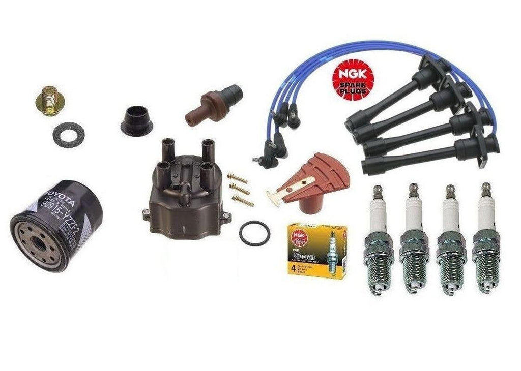 FOR Toyota Corolla 1.61.8L Cap-Rotor-Ngk Wires-Platinum Spark Plug-Pcv-Filte