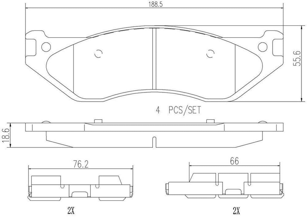 Brembo Front Disc Brake Pad Set for Dodge (P18026N)