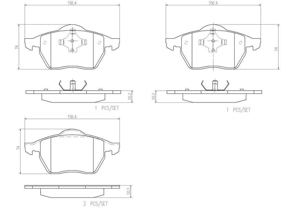 Brembo Front Disc Brake Pad Set for A4, A4 Quattro, Passat (P85036N)