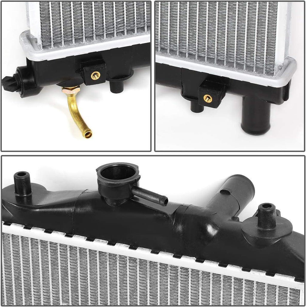 OEM-RA-263 1-Row Factory Style Aluminum Core Cooling Radiator Replacement Compatible with 88-93 Festiva at MT, 15-1/4" W X 12-11/16" H X 1" D