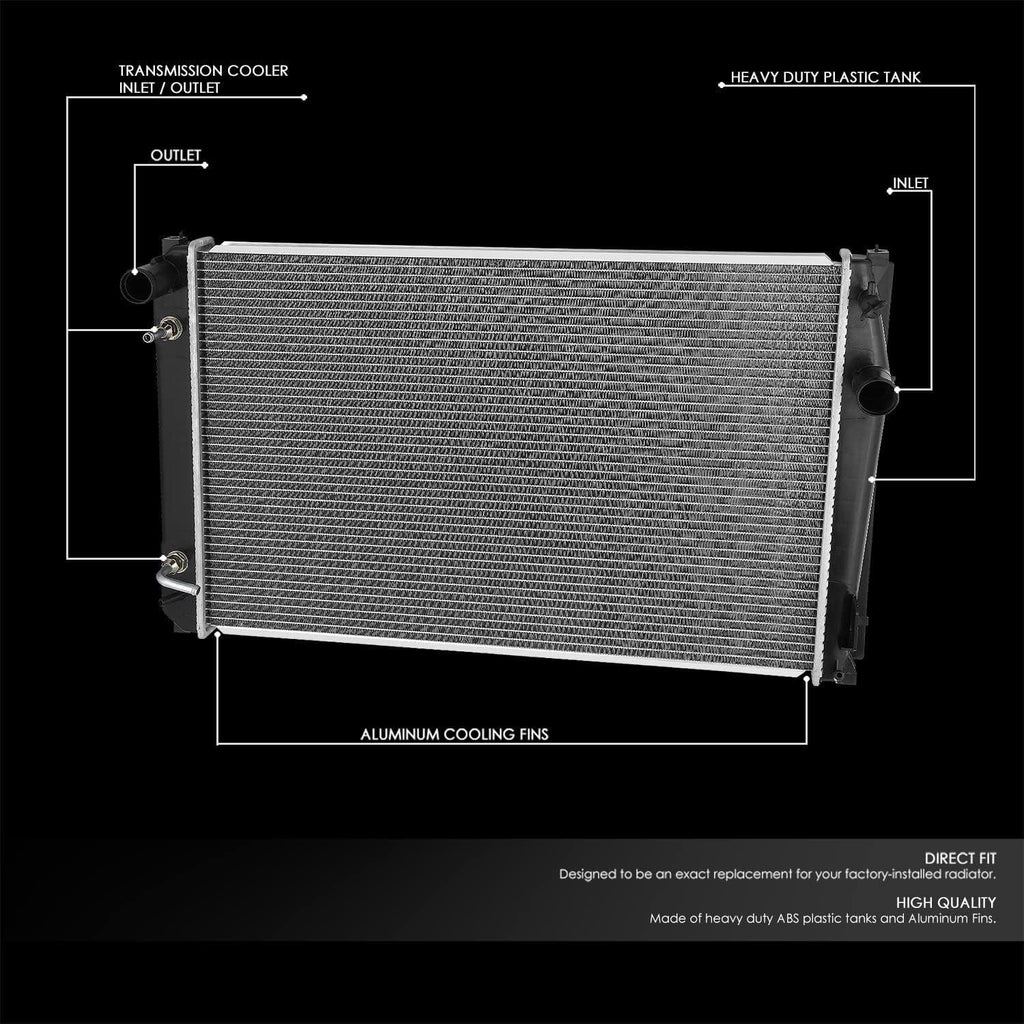 OEM-RA-13383 1-Row OE Style Bolt-On Aluminum Cooling Radiator Compatible with 09-15 Toyota RAV4, 15-11/16" W X 26-3/8" H X 7/8" D, 1-1/2" Inlet / 1-1/2" Outlet