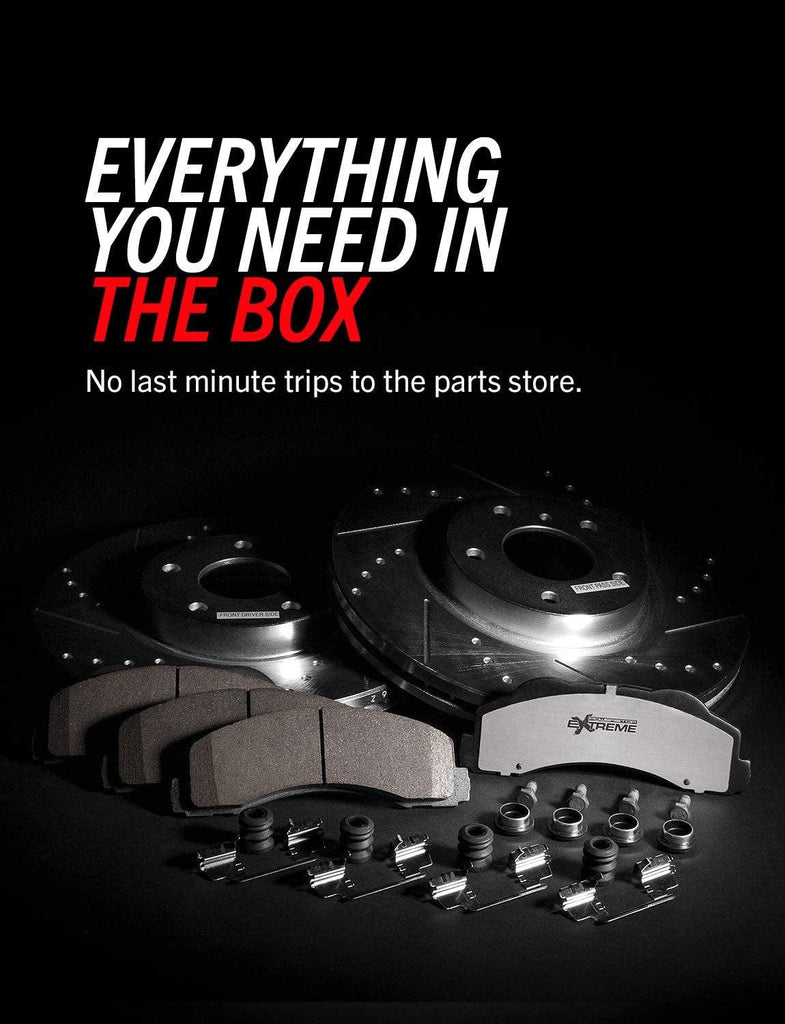 Power Stop K1560-26 Front and Rear Z26 Carbon Fiber Brake Pads with Drilled & Slotted Brake Rotors Kit