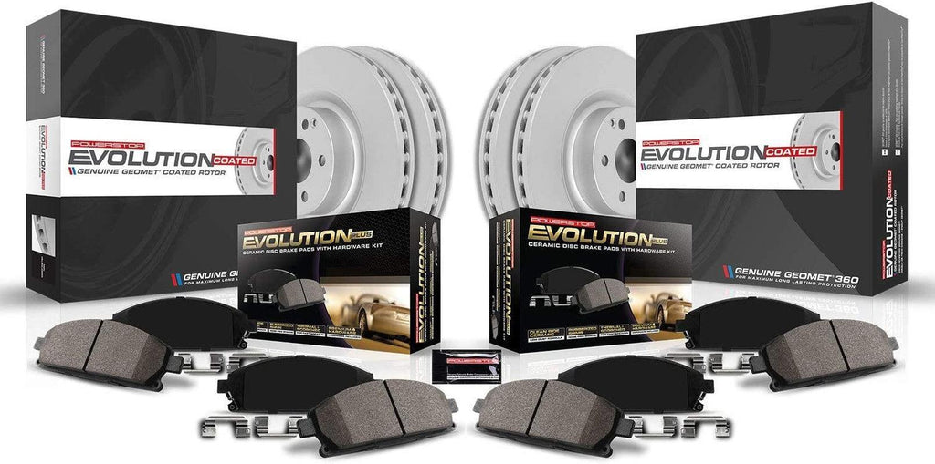 CRK6322 Coated Brake Rotor & Ceramic Brake Pads- Front & Rear