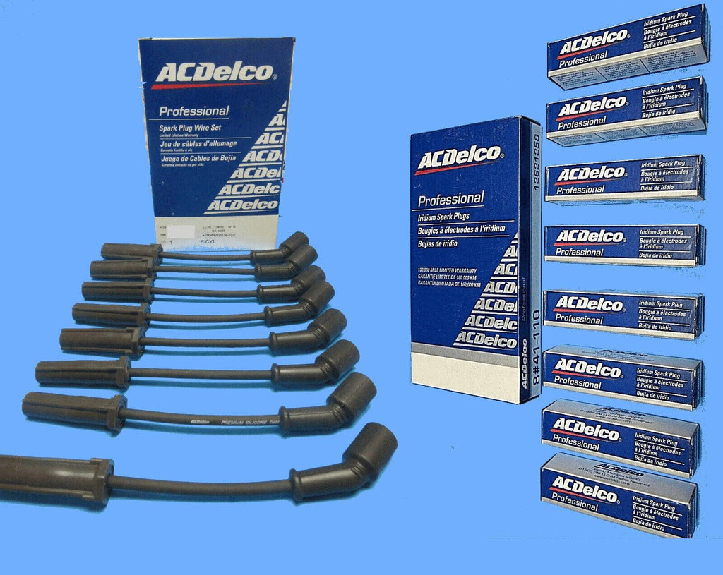 Spark Plugs 41110 & Wire Set 9748UU Genuine GMC ACDELCO V8
