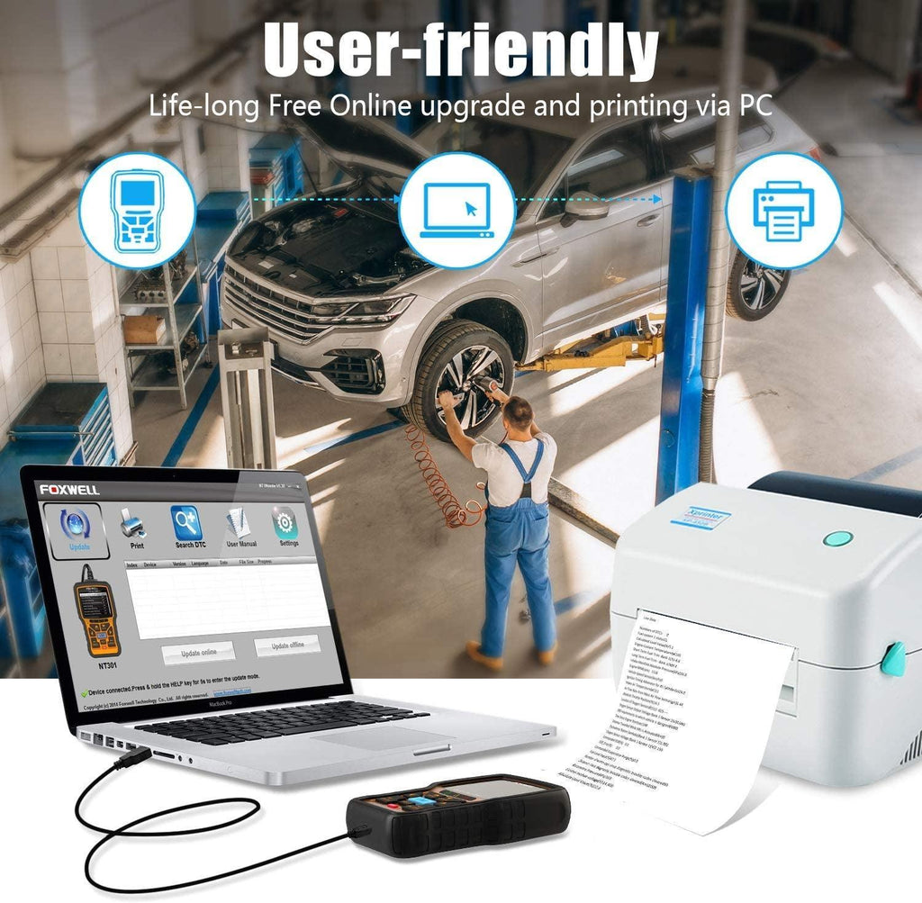 NT301 OBD2 Scanner Live Data Professional Mechanic OBDII Diagnostic Code Reader Tool for Check Engine Light