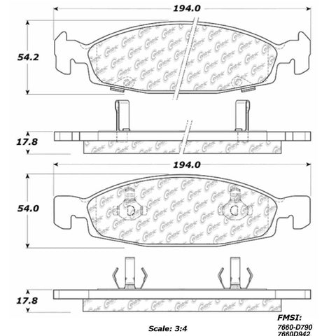 Centric Front Disc Brake Pad for 1999-2002 Grand Cherokee (102.07900)