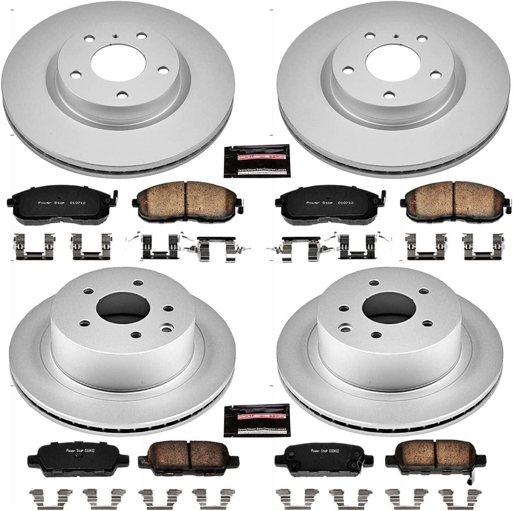 CRK2710 Coated Brake Rotor & Ceramic Brake Pads- Front & Rear