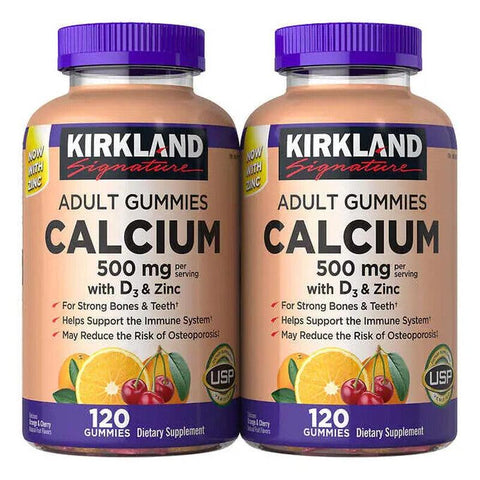 Kirkland Signature Calcium 500 Mg with D3, 240 Adult Gummies