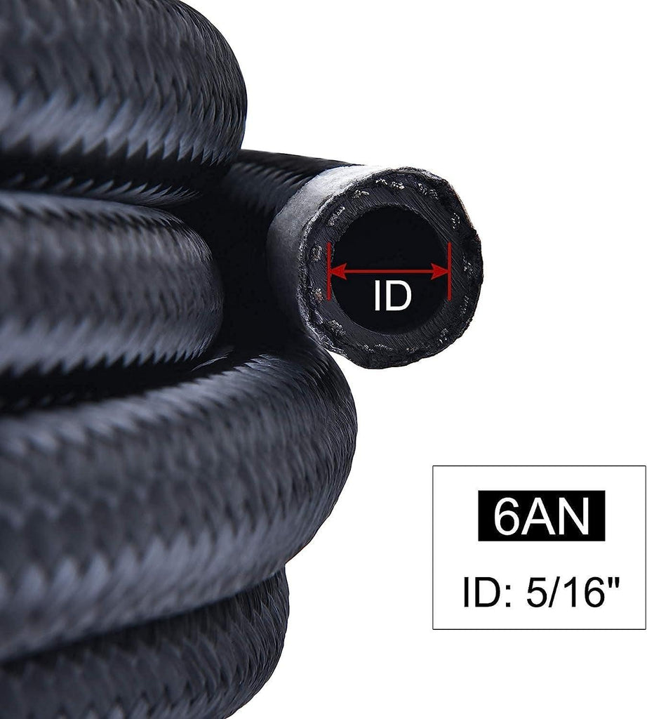 16 Row AN10-10AN Stacked Plate Oil Cooler Bundle with 6AN 3/8" 10FT CPE Fuel Line Hose Fitting Kit Braided Nylon Stainless Steel