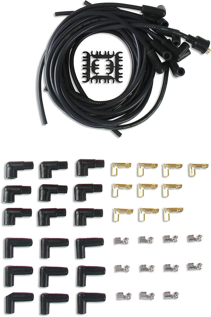 4041K Spark Plug Wire Set- 8Mm - Black Wire with Black 90 Degree Boots