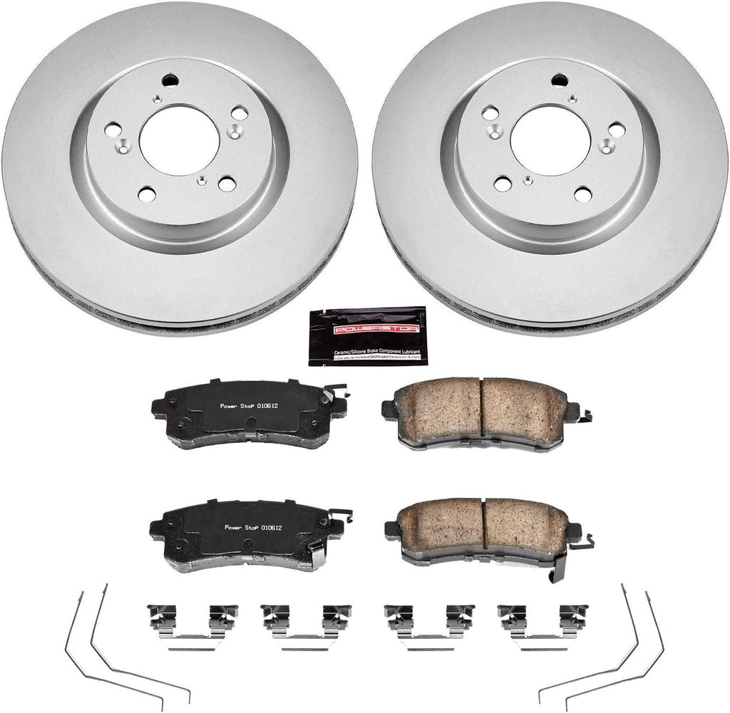 CRK5857 Coated Brake Rotor & Ceramic Brake Pads- Front