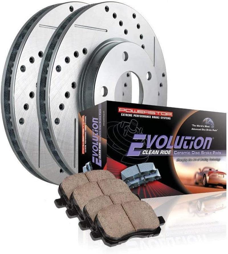 K098 Rear Z23 Carbon Fiber Brake Pads with Drilled & Slotted Brake Rotors Kit