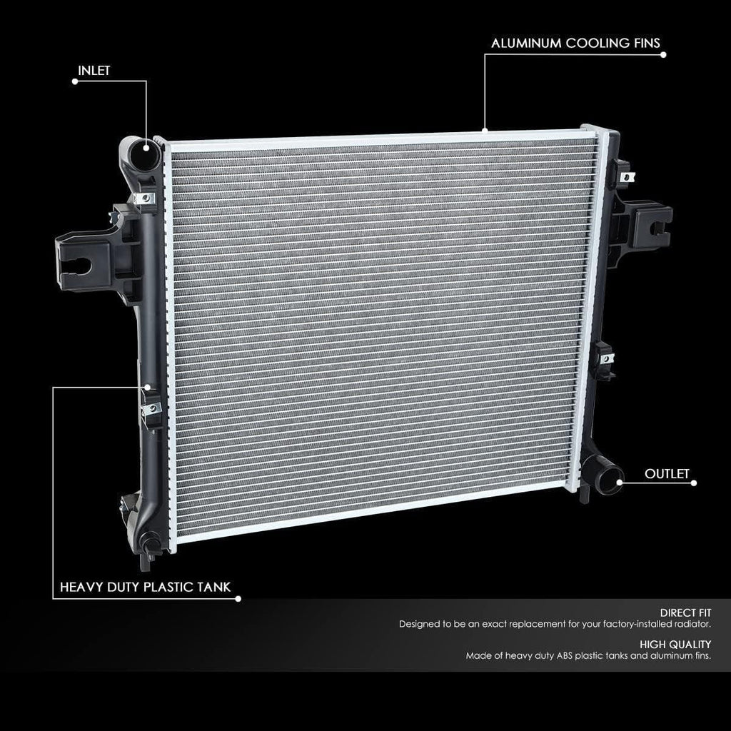 OEM-RA-13181 OE Style 1-Row Aluminum Cooling Radiator Compatible with 2007-2010 Grand Cherokee 3.0L Turbo Diesel