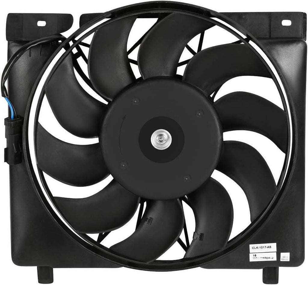 OEM-RF-0041 Factory Style Radiator Cooling Fan Assembly Cooling Efficiency Improved Direct Replacement [Compatible with 97-01 Jeep Cherokee] Black