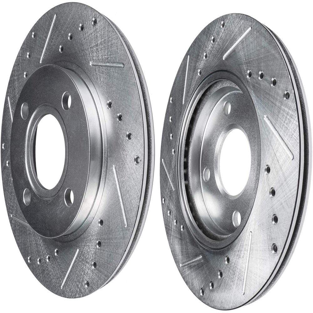 '- Front Drilled Slotted Brakes and Rotors Brake Replacement for Toyota Corolla Fits Select: 2001-2002 TOYOTA COROLLA CE/LE/S, 1998-2000 TOYOTA COROLLA VE/CE/LE