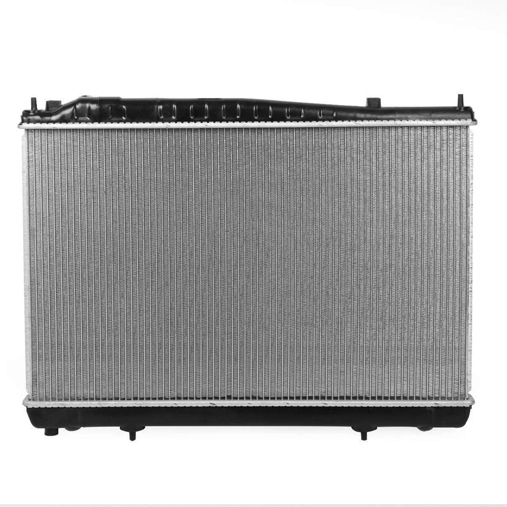 DNA Motoring  Factory Style Aluminum Radiator Compatible with 03-04 Infiniti M45 / 02-06 Q45 AT, 27-1/16" W X 17-11/16" H X 5/8" D, 1-3/8" Inlet, 1-3/8" Outlet