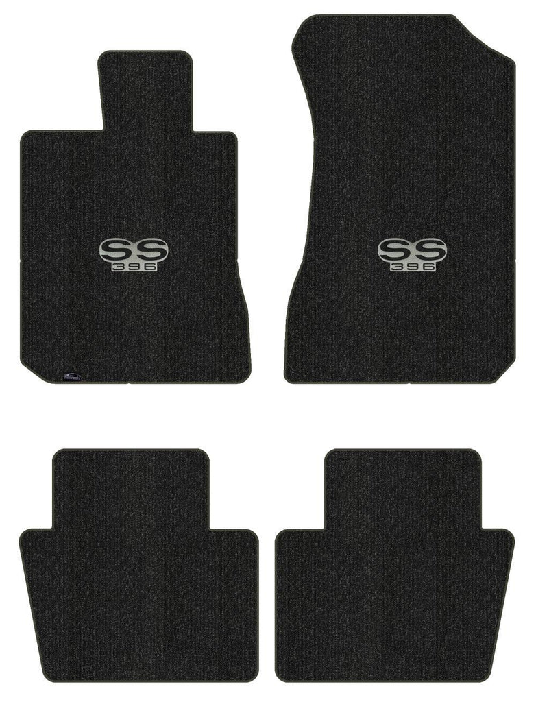 Lloyd Berber Front & Rear Mats for '72-76 Chevy Bel Air W/Black on Silver SS 396