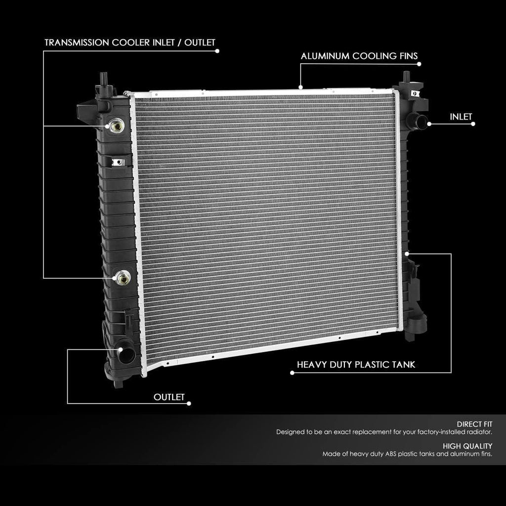 OEM-RA-13242 OE Style 1-Row Aluminum Core Radiator Compatible with 10-11 Cadillac SRX 2.8L,24-7/16" W X 21-3/4" H X 1-1/16" D,1-3/8" Inlet / 1-3/8" Outlet