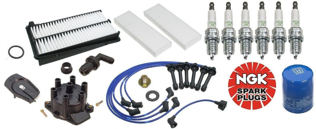 Tune-Up Cap-Rotor-Ngk Wires-Spark Plug PCV Kit Honda Accord V6 Acura CL