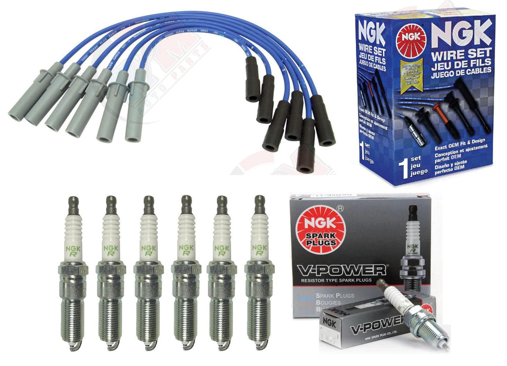 53188 NGK Wires Set + 6 V-POWER Spark Plug for VW Town and Country Grand Caravan