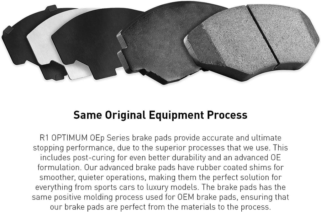 R1 Concepts Front Brakes and Rotors Kit |Front Brake Pads| Brake Rotors and Pads| Optimum Oep Brake Pads and Rotors |Hardware Kit|Fits 2008-2019 Pontiac Vibe; Scion Xd; Toyota Corolla, Matrix