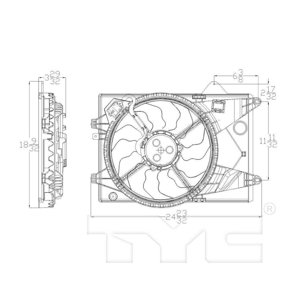622840 Dual Radiator and Condenser Fan Assembly for 12-18 Chevrolet Sonic