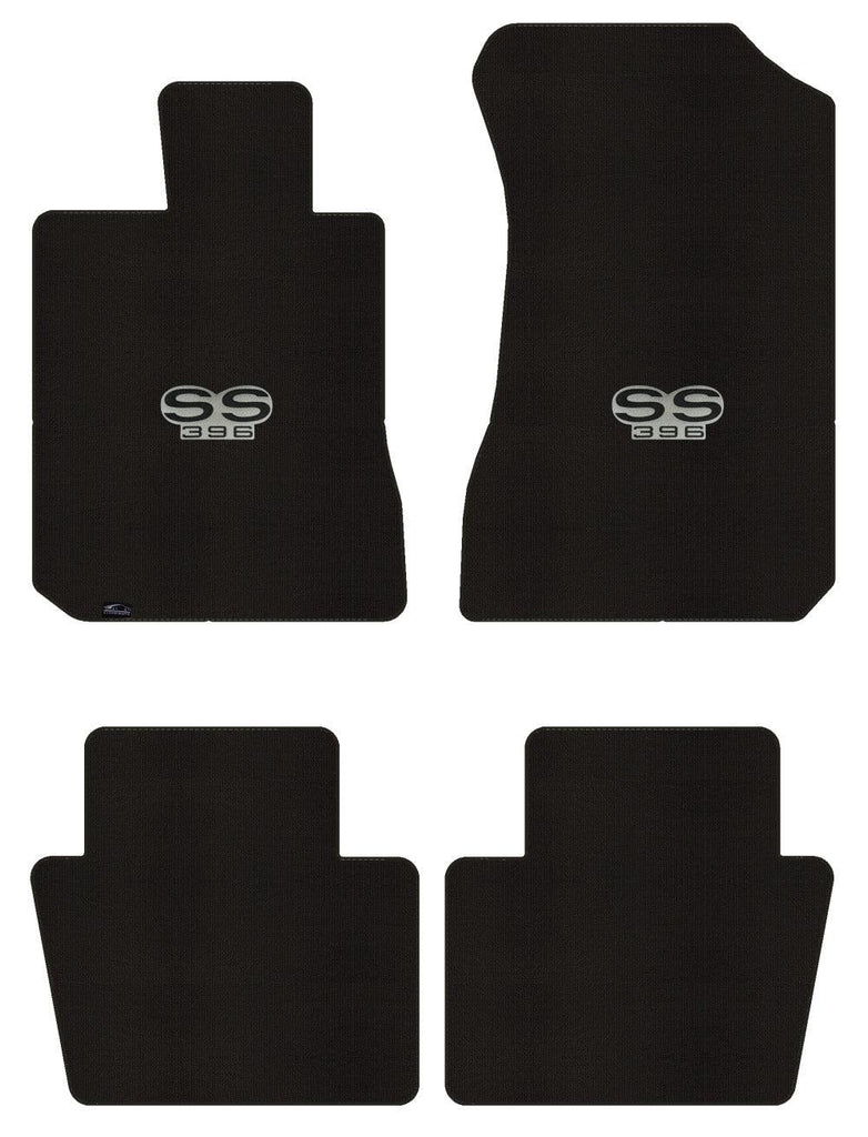 Lloyd Berber Front & Rear Mats for '72-76 Chevy Bel Air W/Black on Silver SS 396