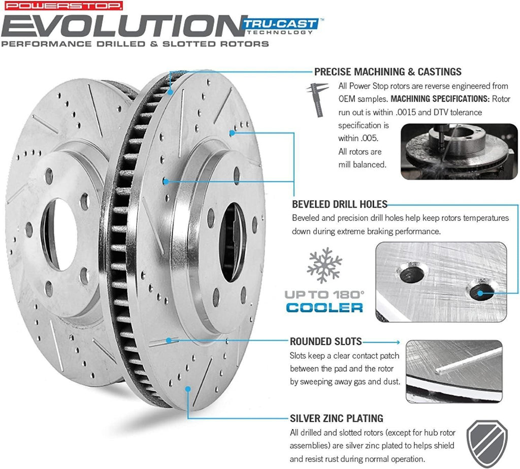 POWER STOP  KC2068 Z23 Evolution Sport Brake Kit with Calipers, Front and Rear
