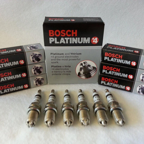 (6Pc) BOSCH Platinum +4 Germany Spark Plugs 4-Prong -- FGR7DQ #4417