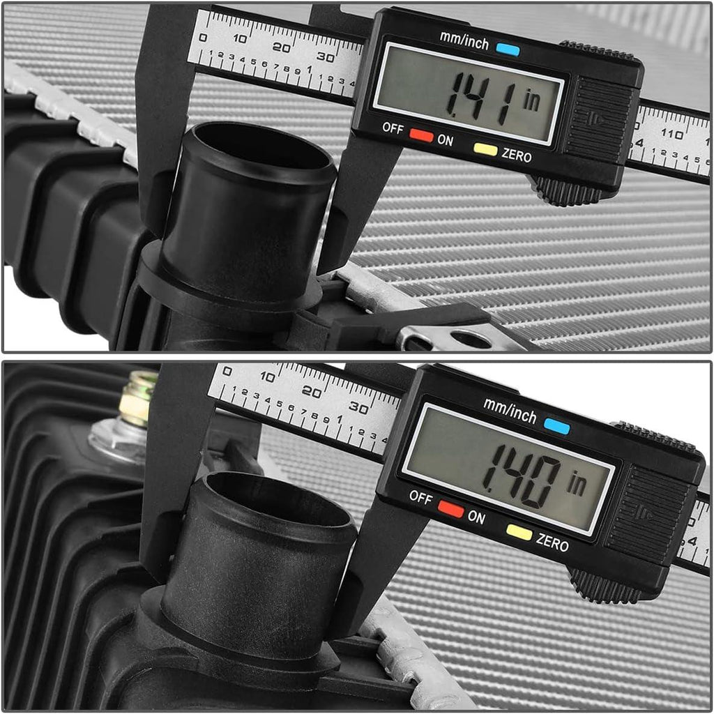 OEM-RA-13242 OE Style 1-Row Aluminum Core Radiator Compatible with 10-11 Cadillac SRX 2.8L,24-7/16" W X 21-3/4" H X 1-1/16" D,1-3/8" Inlet / 1-3/8" Outlet