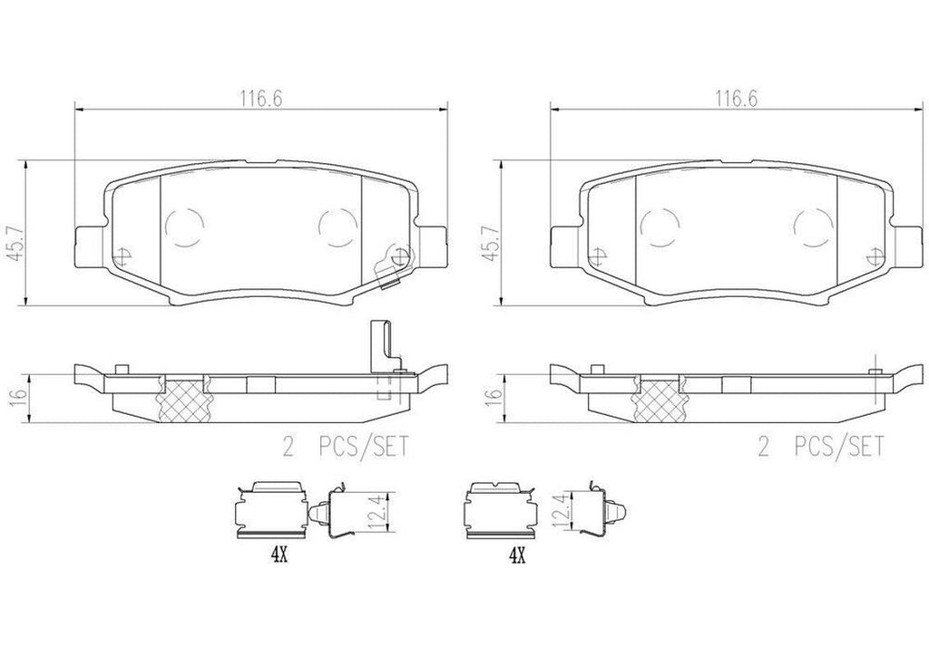 Brembo Front Disc Brake Pad Set for Accent, Rio (P18025N)
