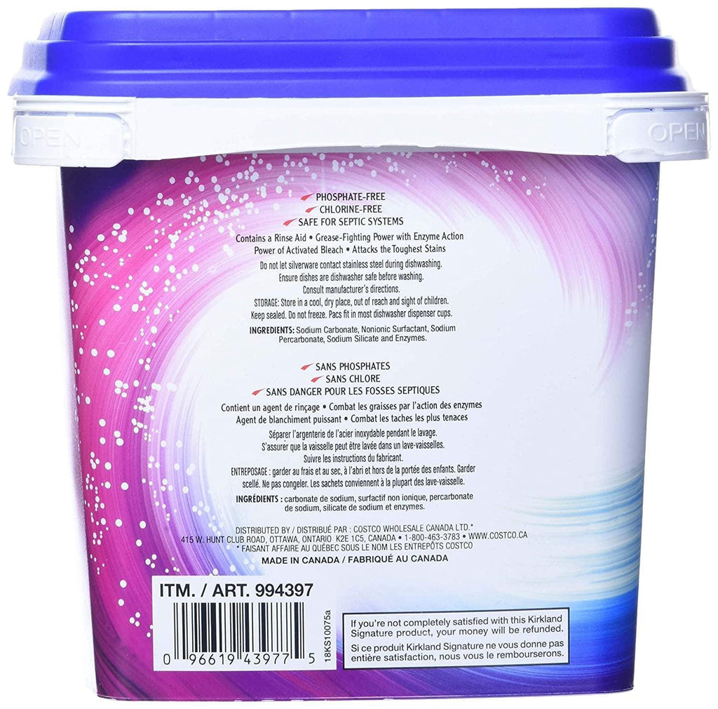 Kirkland Easy to Use, Streak Free Premium Dishwasher Pacs, Automatic Dishwasher Detergent