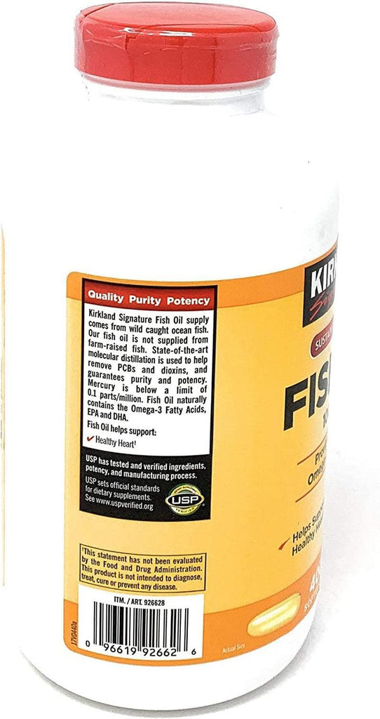 Kirkland Fish Oil Concentrate with Omega-3 Fatty Acids, 800 Softgels, 1000Mg